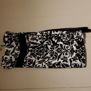 Vintage strapless dress, sz small,  black and white.